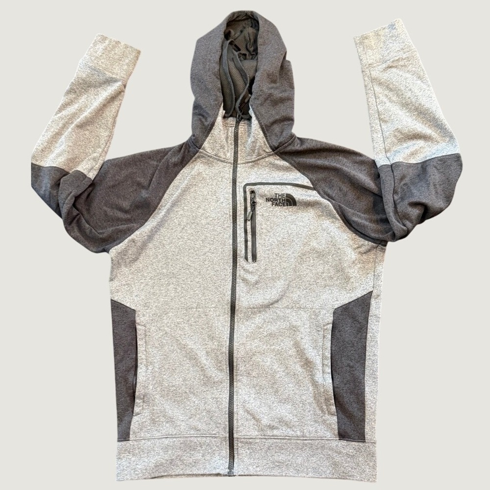 The North Face Mens Full Zip Hoodie Gray Heather Charcoal Size Medium M